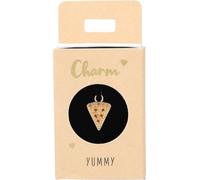 Depesche 11834-061 Charm Pizza, ciondolo placcato oro per collane, bracciali e orecchini, ideale come piccolo regalo (Confezione da 2)