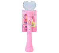 Depesche 12049 Principessa Mimi - Bacchetta magica per bambini di colore rosa con cuore in cristallo e funzione di illuminazione multicolore al tocco di un pulsante