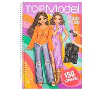 Depesche 12135 TOPModel Dress Me Up-Libro 24 Pagine per Creare Outfit Chic, Libretto da colorare con 7 Fogli di Adesivi, Multicolore