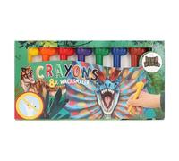 Depesche 12177 Dino World Topper a Forma di Dinosauro, 8 pastelli a Cera in Scatola di Cartone