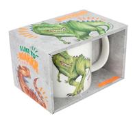 Depesche 12375 Dino World-Tazza T-Rex con Manico, in Porcellana, Circa 250 ml, con Motivo di Dinosauro in Rilievo, Multicolore
