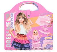 Depesche 12379 TOPModel Dress Me Up Collage Book colorare con 20 Pagine per disegnare Abiti, Libro a Spirale prestampati, Modelli in Tessuto e Adesivi, Colore Nero, Small