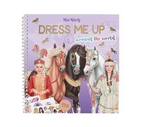 Depesche 12431 Miss Melody Dress Me Up Around The World-Libro 24 Pagine per disegnare Motivi di Cavalli, Inclusi 11 Fogli di Adesivi, Multicolore