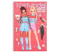 Depesche 12433 TOPModel Cutie Star-Libro Dress Me Up con 24 Pagine per Creare Outfit Chic, Libretto da colorare con 7 Fogli di Adesivi