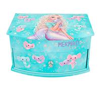Depesche 12440 TOPModel Mermaid-Piccolo Turchese con Motivo a Sirena, portagioie con Specchio e Coperchio a Cerniera, Colore