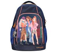 Depesche 12565 TOPModel City Girls Blu Scuro con Motivo del Modello, Zaino per la Scuola con Bretelle Regolabili e Etichetta, Colore