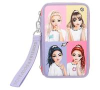 Depesche 12591 TOPModel Snap Shots - Astuccio imbottito a 3 scomparti con graziosi dettagli ricamati, astuccio con matite colorate, righello, forbici e molto altro ancora.