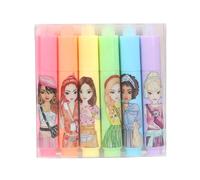 Depesche 12642 TOPModel-Mini evidenziatore cancellabile, Set di 6 Fibra in Colori Vivaci, Set di Penne con Punta Larga per evidenziare, Multicolore, One Size