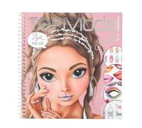 Depesche 12723 TOPModel Glitter Queen Dress Me up Face 24 Pagine per Creare Bellissimi Look, Libro da colorare con 7 Fogli di Adesivi, Multicolore