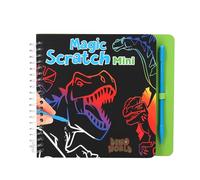 Depesche 12733 Dino World-Mini Libro Magico dei Graffi con Simpatici Motivi di Dinosauri, Libretto con Colori sfumati e Penna per grattare