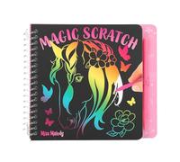 Depesche 12734 Miss Melody-Mini Libro Magico Simpatici Motivi di Cavalli, Libretto con Sfumature Colorate e Penna per grattare, Colore Bacca, Small