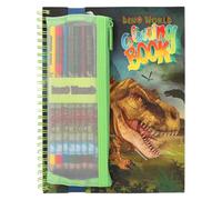 Depesche 12746 Dino World-Libro 30 Pagine per colorare Motivi di Dinosauri, Incluse 8 matite Colorate in Astuccio, Paper, Multicolour, One Size