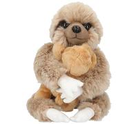 Depesche 12801 TOPModel - Peluche bradipo mamma e bambino, con morbida pelliccia marrone e chiusura in velcro sulle mani del grande peluche