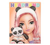 Depesche 12823 TOPModel Beauty and Me - Cerchietto cosmetico in materiale morbido, in bianco con orecchie da panda nere, cerchietto per la routine della pelle