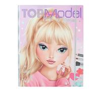 Depesche TOPModel 12876-Cartella Creativa per Creare Un Bellissimo Look da Trucco, con Blocco da colorare, Palette e 4 pennelli, Colore Nero, 12876