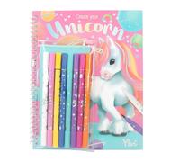 Depesche-Unicorno 12930 Ylvi-Set di Libri da colorare con 30 Pagine Doppie per Creare Motivi di Modelli, Inclusi 7 Punta di Fibra e Pennarello Magico, Multicolore, 1 Piece