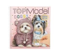 Depesche 12966 TOPModel Doggy-Libro Dress Me Up con 24 Pagine di Motivi per Cani prestampati da disegnare da Soli, Inclusi 11 Fogli di Adesivi, Multicolore, One Size