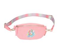 Depesche 13124 Ylvi - Borsa a Tracolla Piccola in Rosa, con Motivo Unicorno e Glitter, con Tracolla Regolabile