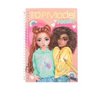 Depesche 13165 TOPModel Tascabile in Pratico Formato con 120 Pagine per disegnare Abiti, Libro da colorare con Foglio di Adesivi e Rilegatura a Spirale, Multicolore