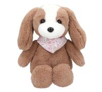 Depesche 13172 Princess Mimi Cane Milo Marrone e Bianco, con Lunghe Orecchie Pendenti, Peluche di Circa 25 cm con Foulard a Fiori, Multicolore, One Size