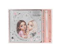 Depesche 13174 TOPModel Beauty-Taccuino in Argento Scintillante, con Motivo di Modella, incl. Biro, Pagine a Righe e Specchio, Paper, Multicolour, One Size