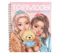 Depesche 13210 TOPModel Team Teddy-Libro da colorare con 40 Pagine per Creare Motivi di Modelli e orsacchiotti, incl. 1 Foglio di Adesivi, Multicolore