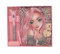 Depesche 13216 TOPModel-Diario in Rosa Modella, Motivo Leo e Dettagli in Oro, Libro con Chiusura a Cuore, Penna segreta e Pagine Foderate, Multicolore, One Size