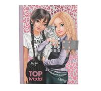 Depesche 13230 TOPModel Rebel Kitty-Diario con codice numerico e sonoro, Libro Modello, Motivo Leo e 80 Pagine a Righe e illustrate a Colori, Multicolore, One Size