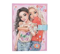 Depesche 13231 TOPModel-Diario con codice numerico e sonoro, Libro in Rosa e Blu, con Motivo Modello e 80 Pagine a Righe e illustrate a Colori, Cuore, Multicolore, One Size