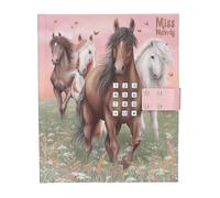 Depesche 13236 Miss Melody-Diario con codice numerico e Suono, Libro in Rosa e Verde, con Motivo a Cavallo e 80 Pagine a Righe e illustrate a Colori, Multicolore, One Size