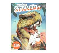 Depesche 13243 Dino World Number Sticker-Libro 16 Pagine per disegnare Motivi di Dinosauri in Base al Numero, Inclusi 8 Fogli di Adesivi, Multicolore, One Size