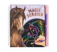 Depesche 13267 Miss Melody-Magic Scratch Book, Libro Fantastici Motivi di Cavalli da grattare, con Sfumature Colorate, Multicolored, One Size