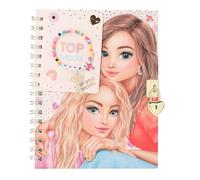 Depesche 13269 TOPModel-Diario con Chiusura a Cuore e Braccialetto, Libro in Rosa, con Motivo Modello, Dettagli in Oro e Pagine Foderate, Colore Pink, Normal