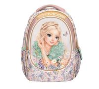 Depesche 13304 TOPModel Summer Feeling - Zaino scuola in rosa, con motivo modello e motivo floreale, zaino scuola con bretelle regolabili