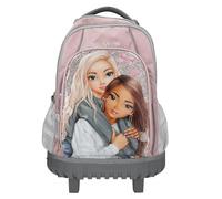 Depesche Depesche-13317 13317 TOPModel My BFF Trolley Rosa e Grigio, con Motivo Modello e Glitter, Zaino per la Scuola con Manico telescopico e Ruote, Colore Pink, 28 Liter