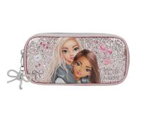 Depesche 13319 TOPModel My BFF Rosa e Grigio, con Motivo a Modella e Glitter, Astuccio per matite con Fiocco Pendente, Multicolore, One Size