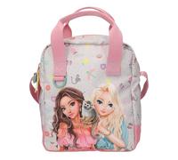 Depesche 13327 TOPModel Juicy - Borsa a Tracolla in Panna e Rosa, con Motivo Modello, Scimmia e Motivi Colorati, Borsa a Mano con Tracolla Regolabile