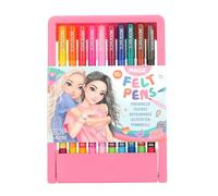 Depesche 13334 TOPModel-Set Fibra, 10 pennarelli Doppi in Astuccio, Pennello e Punta Magica per Cambiare Colore, Multicolore, One Size