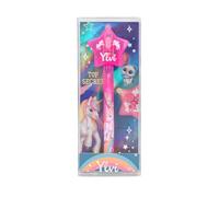 Depesche 13376 Ylvi Magica con Motivo a Unicorno, Penna a Punta in Fibra con Inchiostro Invisibile e Cappuccio a Stella Come Luce UV, Multicolore, One Size