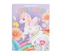 Depesche 13394 Ylvi Crea Il Tuo Unicorno - Libro da colorare con 13 Pagine per Creare Motivi di unicorni, Inclusa 1 Doppia Pagina di Adesivi