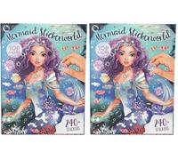 Depesche 13395 TOPModel Mermaid - libro di adesivi metallici con 26 pagine di sfondi subacquei dettagliati e 4 pagine di adesivi per accessori (Confezione da 2)