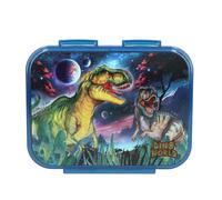 Depesche 13399 Dino World Galaxy - Scatola per Il Pranzo in Blu Scuro, con Motivo di Dinosauri e Design Spaziale, Scatola per Il Pranzo con 3 Scomparti e Coperchio Trasparente