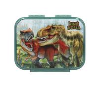 Depesche 13401 Dino World Bite - Contenitore per il pranzo con motivo dinosauro e paesaggio, con 3 scomparti e coperchio ribaltabile