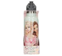 Depesche 13411 TOPModel Summer Feeling - Borraccia in acciaio inox verde salvia con motivo modello, con modulo per bere e manico, capacità circa 500 ml