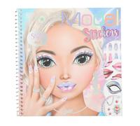Depesche 13437 TOPModel Face Dress Me Up-Libro 24 Pagine di Ritratti di modelle prestampate da disegnare da Sole, Inclusi 7 Fogli di Adesivi, Multicolore, One Size