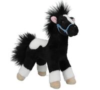 Depesche 13479 Miss Melody Cavallo in Bianco e Nero, con Cavezza Blu, Peluche di Circa 18 cm con Morbida criniera, Multicolore, One Size