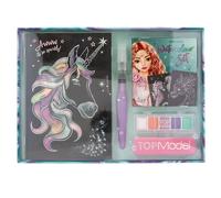 Depesche 13485 TOPModel Metallic Watercolour Set, Black Watercolour Paper with 2