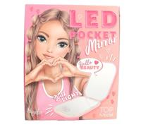 Depesche 13502 TOPModel - Specchio Tascabile a LED Beauty And Me, Specchio Pieghevole in Rosa, con Specchio d'Ingrandimento e 3 Livelli di Luce, Incluso Cavo di Ricarica