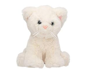 Depesche 13516 TOPModel - Gatto di Peluche Bianco, Alto Circa 16 cm con Occhi Blu e Naso Rosa