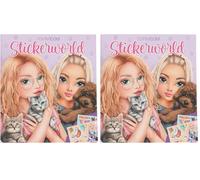 Depesche 13571 TOPModel Kitty e Doggy - Libro di adesivi con 20 pagine di sfondo dettagliate sugli animali domestici, inclusi 3 adesivi a doppia pagina (Confezione da 2)